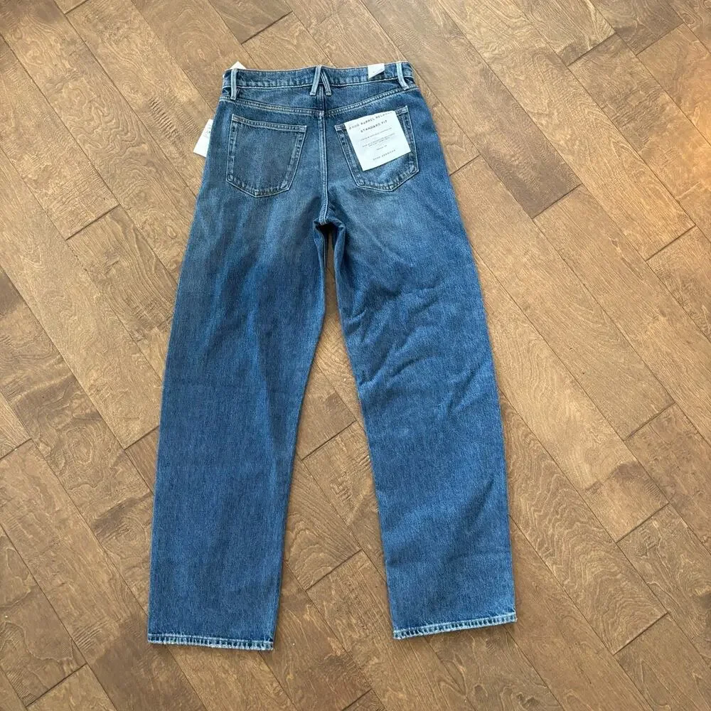 GOOD AMERICAN Good Barrel Relaxed Standard Fit Jeans Women's Size 2 Indigo Denim - Picture 3 of 9